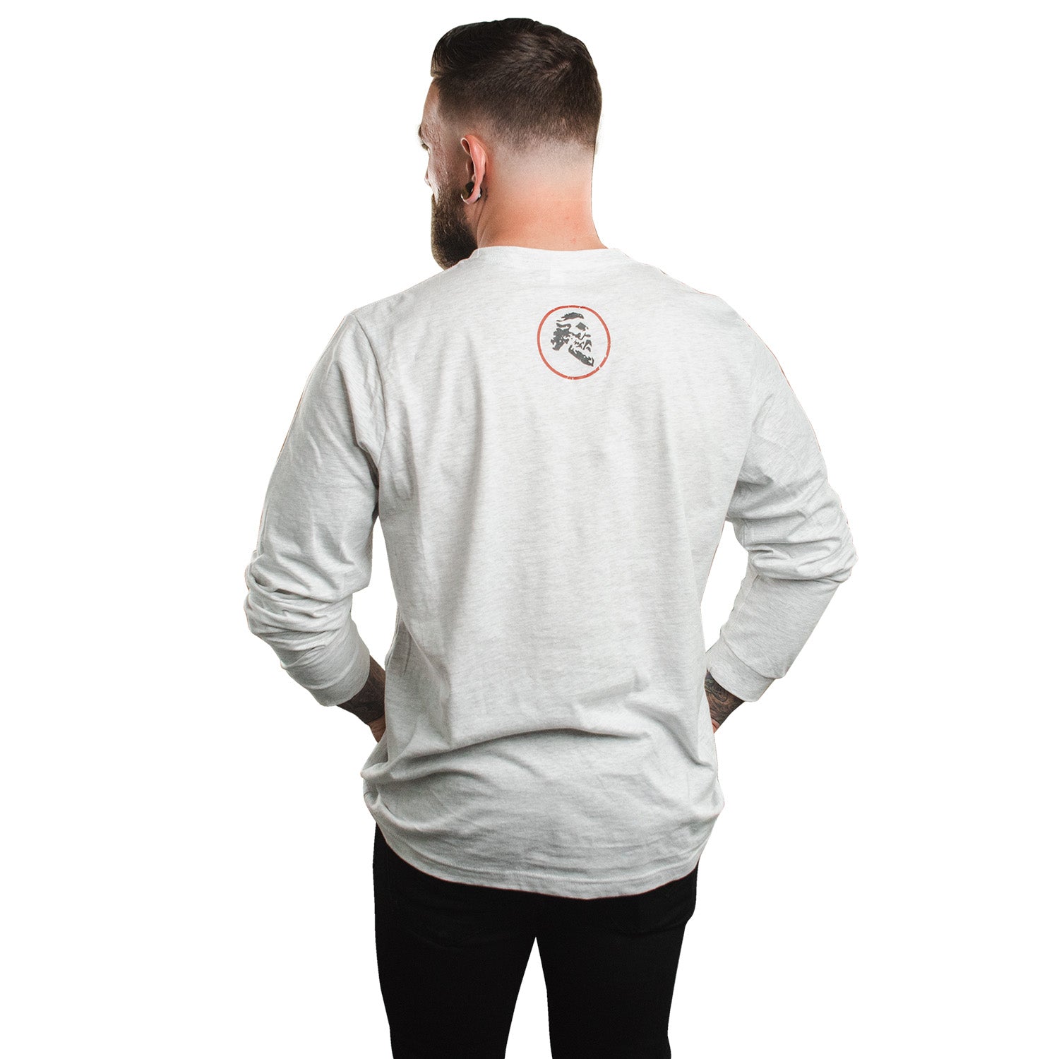 NEW Maestro's Classic Light Gray Long Sleeve Tee - Black & Red Logo - Maestro's Classic